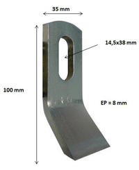 Pièces détachées - Pièces déttachées - Couteau cuiller 100 x 35 x 8 mm