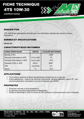 Lubrifiants - Motoculture - Huile moteur 4 temps