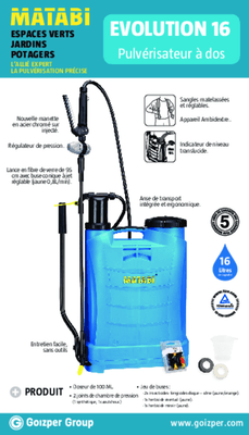 Pièces détachées - Pièces déttachées - Pulvérisateur à dos EVOLUTION 16L