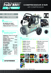 Pièces détachées - Pièces déttachées - Compresseur monophasé 50 L 8 Bar 3,5 CV