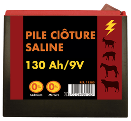 Clôtures - Batteries et piles - Pile saline 9 V 130 Ah