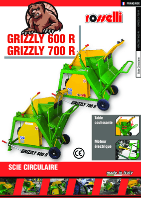 Matériel forestier - Scies à chevalet - Scie circulaire à chevalet GRIZZLY 700 mm