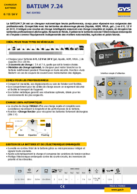 Batteries et accessoires - Chargeurs - Chargeur Batium 7-24