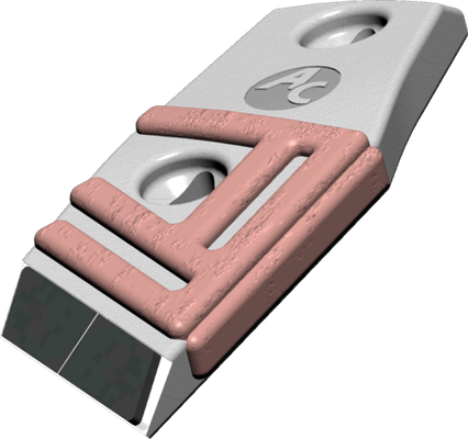 Pièces d'usure charrue - Naud - Pointe 2 trous carbure rechargé droite NAUD adaptable