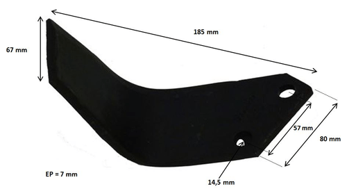 Pièces d'usure outil animé - Howard - Lame K équerre gauche origine