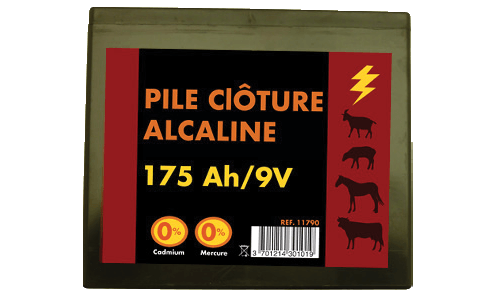 Clôtures - Batteries et piles - Pile saline 9 V 175 Ah