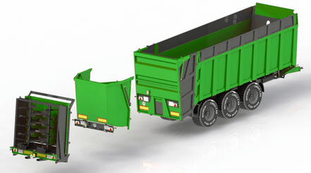 Transport - Remorques agricoles - Benne à fond poussant HMFT