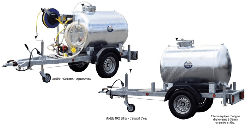 Matériel d'élevage - Tonne à eau - Citerne roulante 90 Km/h PASDELOU