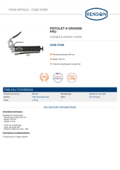 Pièces détachées - Pièces déttachées - Pistolet à graisse manuel PRO 200 bar