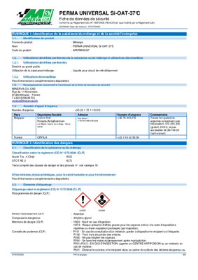 Produits froids - Liquide de refroidissement - Liquide de refroidissement SI OAT - 37°C 5 L