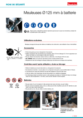 Electroportatifs - Meuleuses, tronçonneuses - Meuleuse sans fil 18V DGA506Z