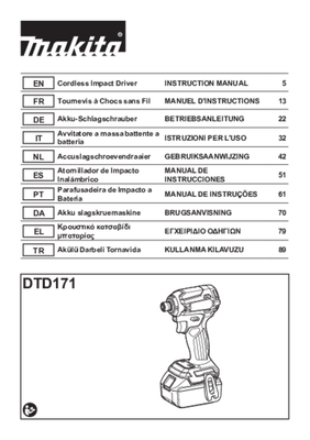 Electroportatifs - Perçeuses, visseuses - Visseuse à chocs 18V 180 NM DTD171ZJ