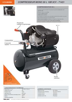 Compresseurs, outils pneumatiques - Compresseurs - Compresseur d'air 50 L 