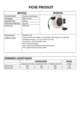 Pièces détachées - Pièces déttachées - Enrouleur de tuyau d'arrosage