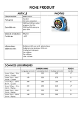 Equipement d'atelier - Mesure - Mètre ruban 10 m