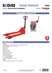 Pièces détachées - Pièces déttachées - Transpalette manuel 2,5T