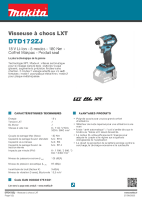 Electroportatifs - Perçeuses, visseuses - Visseuse à chocs LTX sans fil 18VC