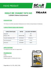 Lubrifiants - Lubrifiants - Huile de chaîne 10/12AD 5L