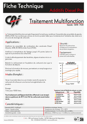 Pièces détachées - Pièces déttachées - TRAITEMENT MULTIFONCTION 1L